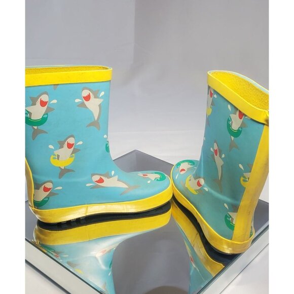 Sun Squad Gardening Boots Kids Size 9/10 Blue Sharks Print Design - Picture 6 of 9